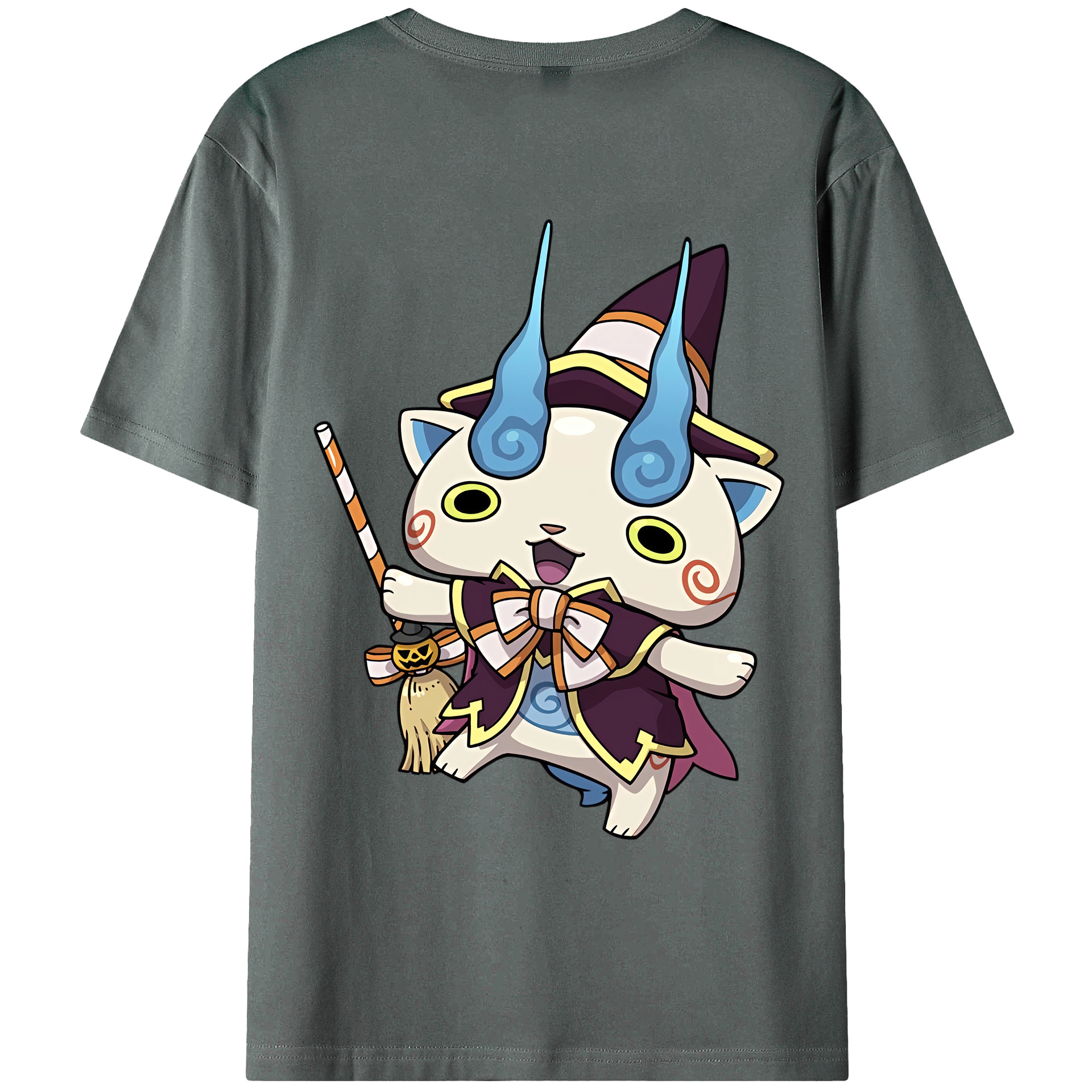 （画像用） 妖怪ウォッチ Yo-kai Watch 綿100％ メンズ半袖Tシャツ（バックプリント） 通気性